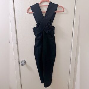 NWOT Selfie Leslie Black Off The Shoulder Midi Cocktail Body Con Dress New Small